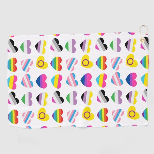 Pride Hearts Golf Towel Golfhanddoek (Horizontaal)