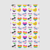 Pride Hearts Golf Towel Golfhanddoek (Voorkant)