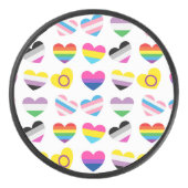 Pride Hearts Hockey Puck (Voorkant)