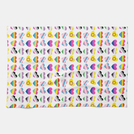 Pride Hearts Kitchen Towel Theedoek (Horizontaal)