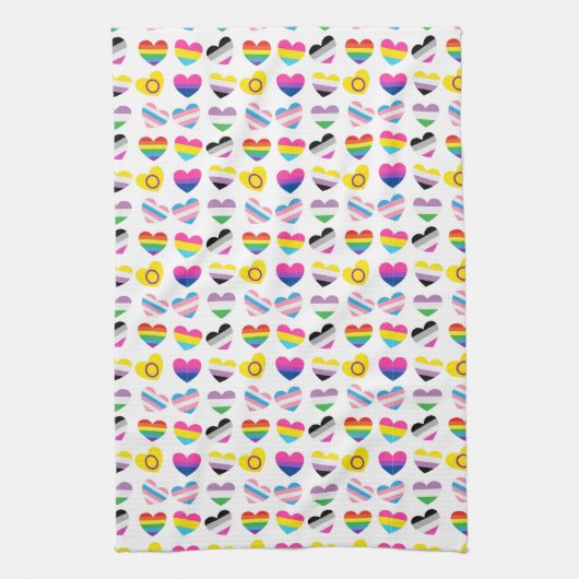 Pride Hearts Kitchen Towel Theedoek (Verticaal)