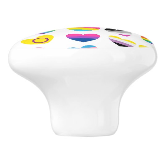Pride Hearts Knob Keramische Knop (Zijkant)