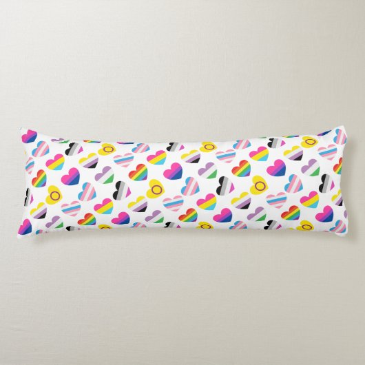 Pride Hearts Pillow Lichaamskussen (Voorkant)