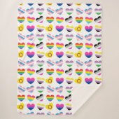 Pride Hearts Sherpa Blanket Deken (Voorkant)