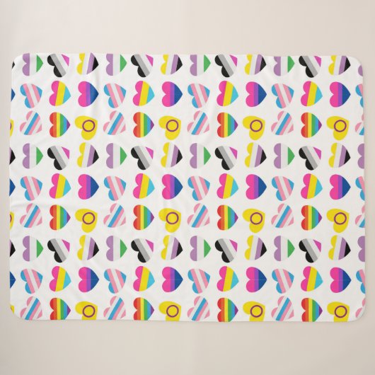 Pride Hearts Sherpa Blanket Deken (Voorkant (horizontaal))
