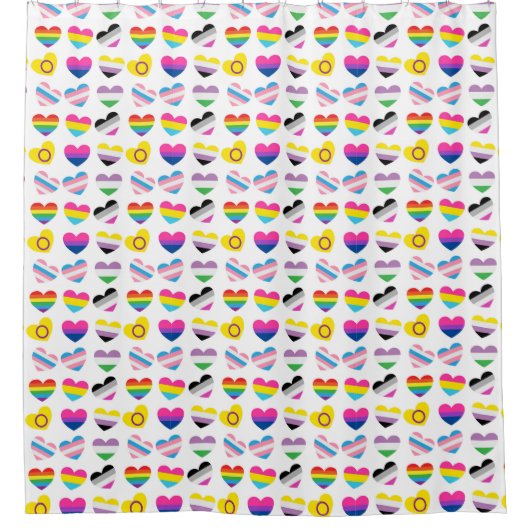 Pride Hearts Shower Curtain Douchegordijn (Voorkant)