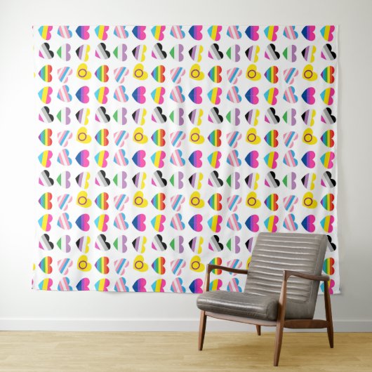 Pride Hearts Tapestry Wandkleed (In Situ (horizontaal))