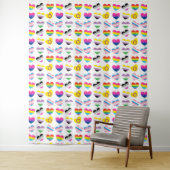 Pride Hearts Tapestry Wandkleed (In situ)