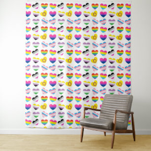Pride Hearts Tapestry Wandkleed