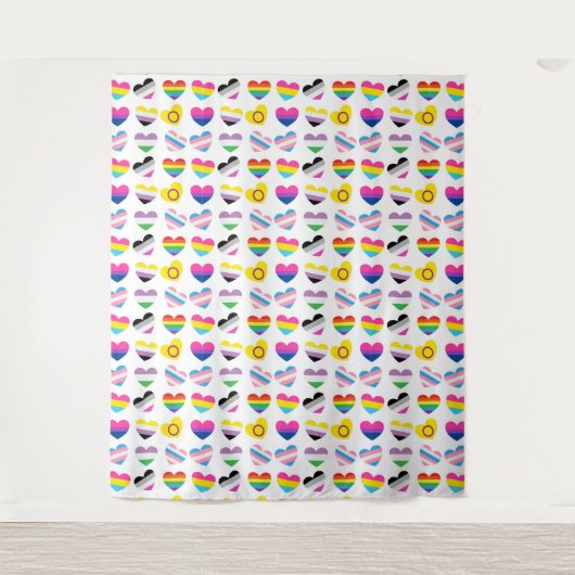 Pride Hearts Tapestry Wandkleed (Voorkant)