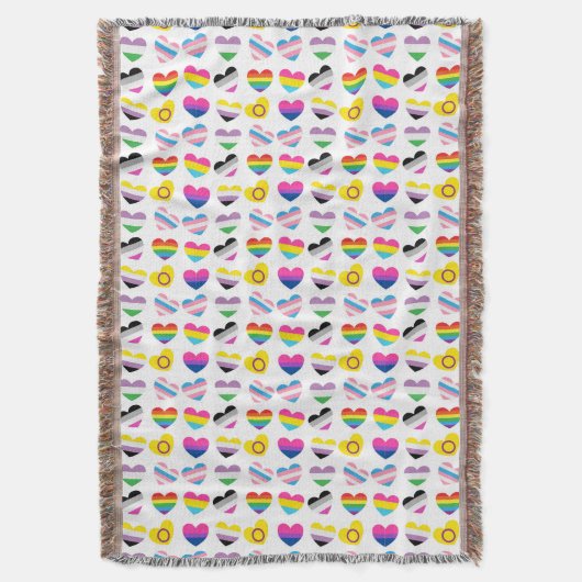 Pride Hearts Throw Deken (Voorkant Verticaal)