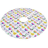 Pride Hearts Tree Skirt Imitatie Linnen Kerstboom Kleed (Gekanteld)