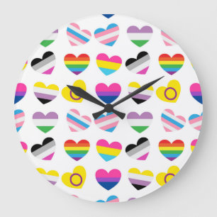 Pride Hearts Wall klok