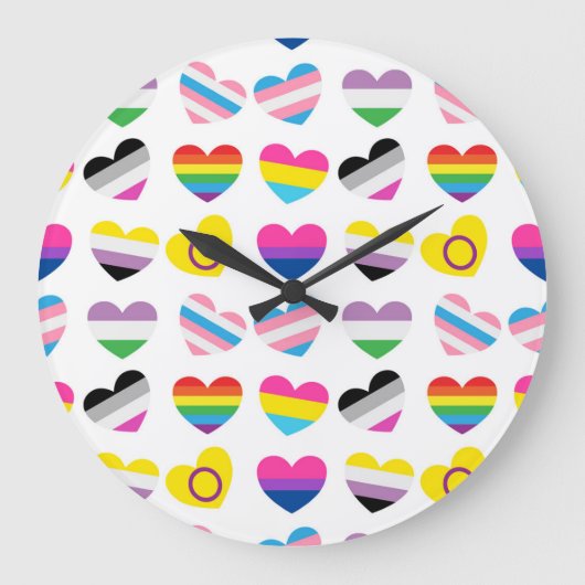 Pride Hearts Wall klok (Voorkant)