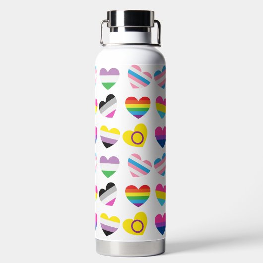 Pride Hearts Water Fles (Achterkant)
