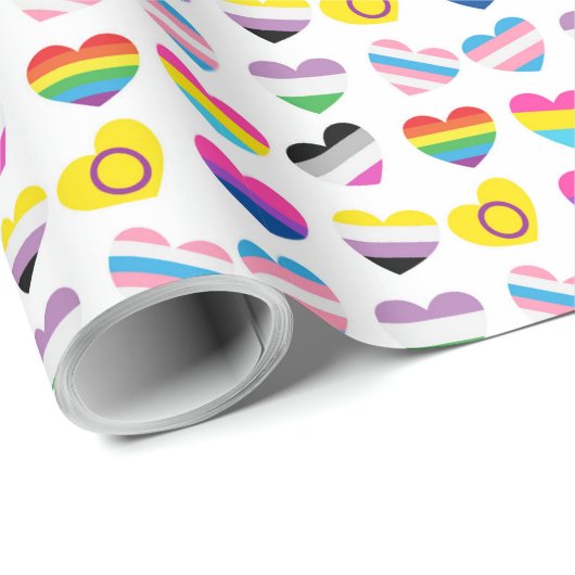 Pride Hearts Wrapping Paper Cadeaupapier (Rol Hoek)