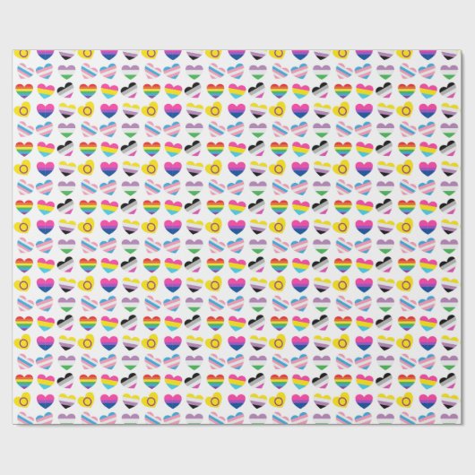 Pride Hearts Wrapping Paper Cadeaupapier (Vlak)