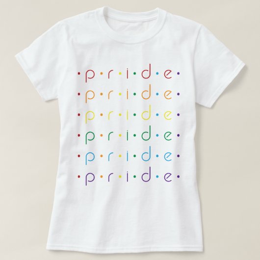 Pride herhaalde 6 keer in regenboogkleuren van LGB T-shirt (Design voorkant)