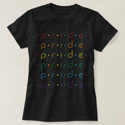 Pride herhaalde 6 keer in regenboogkleuren van LGB T-shirt (Design voorkant)