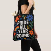 Pride het hele jaar door LGBTQ+ Regenboogontwerp Tote Bag (Dichtbij)