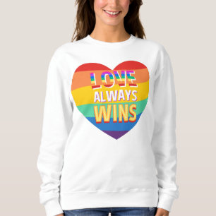 Pride homo- liefde wint altijd. Regenboogkleur. Trui