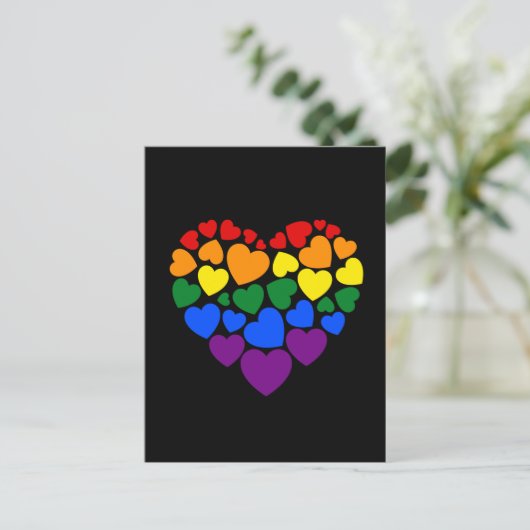 Pride- homoregenboogkleurig hart voor liefde briefkaart (Staand voorkant)