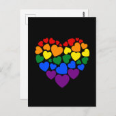 Pride- homoregenboogkleurig hart voor liefde briefkaart (Voorkant / Achterkant)