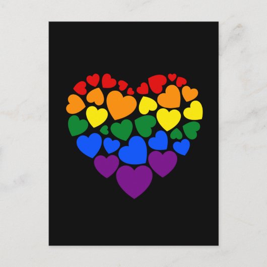 Pride- homoregenboogkleurig hart voor liefde briefkaart (Voorkant)