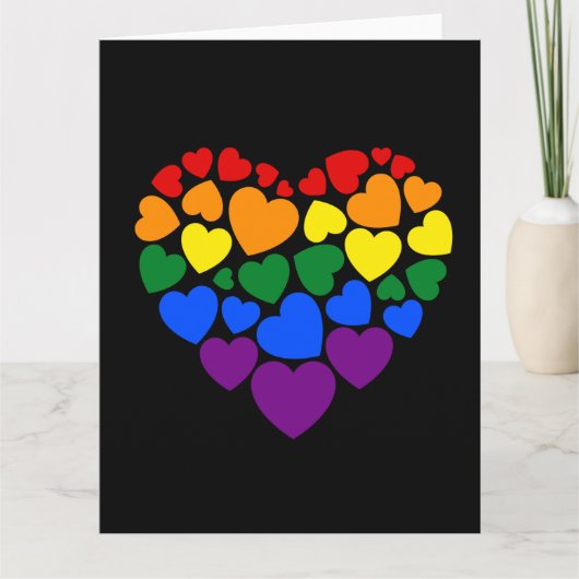 Pride- homoregenboogkleurig hart voor liefde kaart (Voorkant)