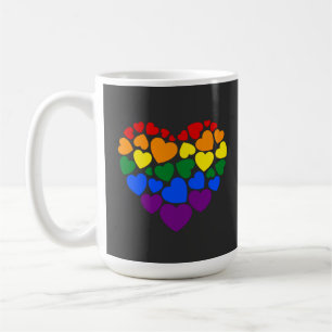 Pride- homoregenboogkleurig hart voor liefde koffiemok