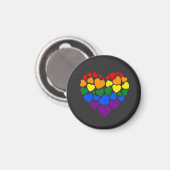 Pride- homoregenboogkleurig hart voor liefde magneet (Voorkant / Achterkant)