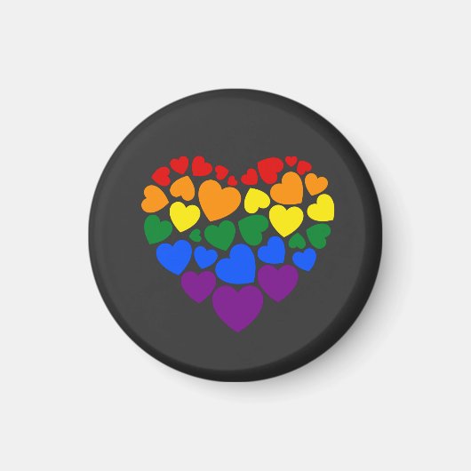 Pride- homoregenboogkleurig hart voor liefde magneet (Voorkant)