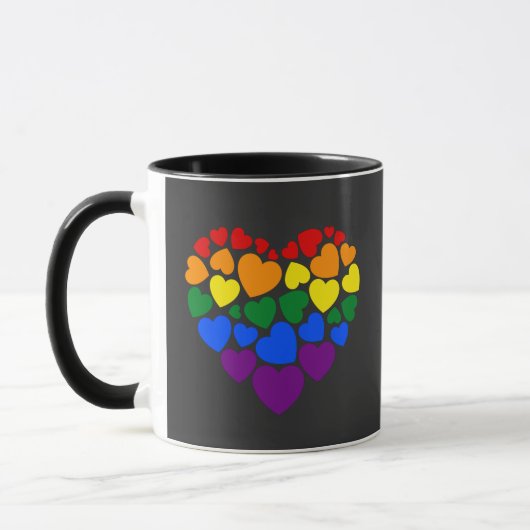 Pride- homoregenboogkleurig hart voor liefde mok (Links)