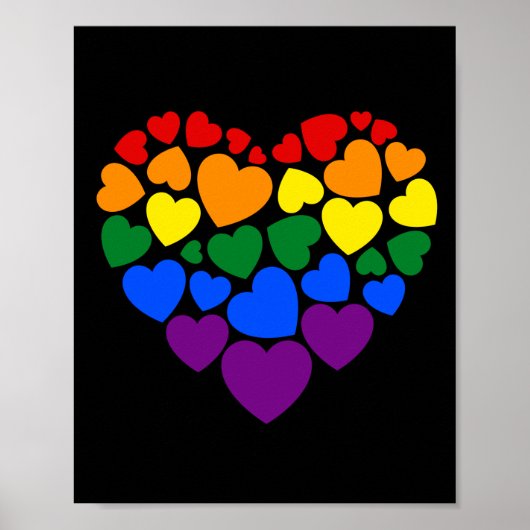 Pride- homoregenboogkleurig hart voor liefde poster (Voorkant)