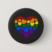 Pride- homoregenboogkleurig hart voor liefde ronde button 5,7 cm (Voorkant)