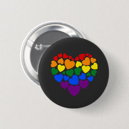 Pride- homoregenboogkleurig hart voor liefde ronde button 5,7 cm