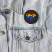 Pride- homoregenboogkleurig hart voor liefde ronde button 5,7 cm (In situ)