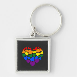 Pride- homoregenboogkleurig hart voor liefde sleutelhanger