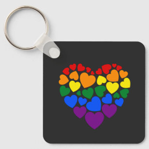 Pride- homoregenboogkleurig hart voor liefde sleutelhanger