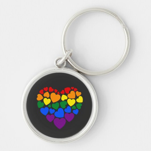 Pride- homoregenboogkleurig hart voor liefde sleutelhanger (Voorkant)