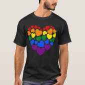 Pride- homoregenboogkleurig hart voor liefde t-shirt (Voorkant)