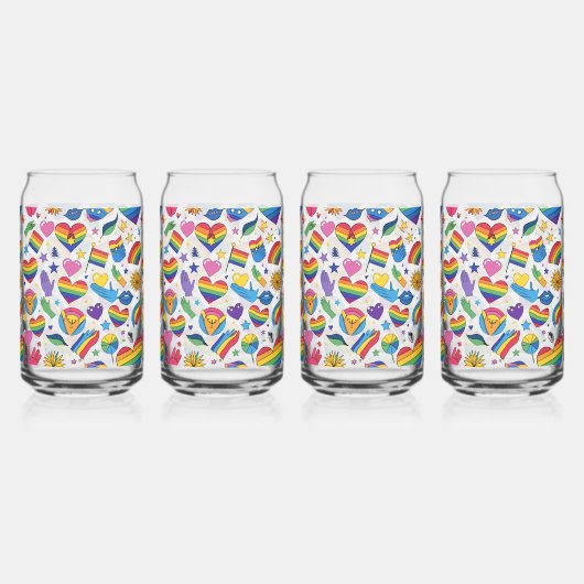 PRIDE HOMOSEKSUELE LGBT SET BLIKVORM GLAS (Voorkant)