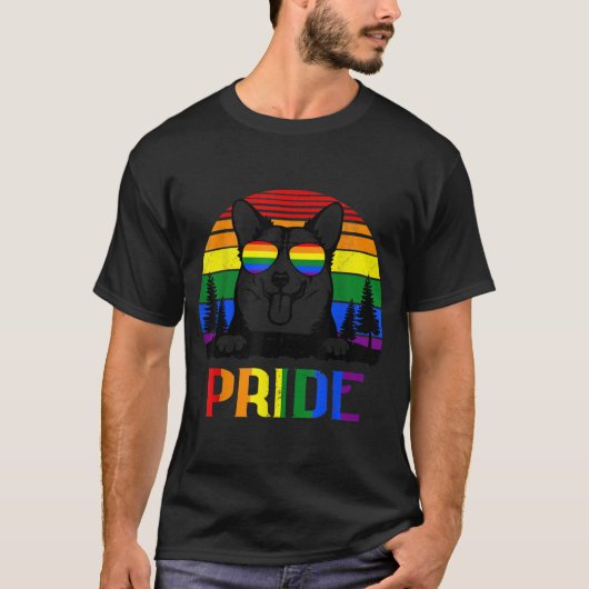Pride Husky Dog LGBT Pride Rainbow Flag Su T-shirt (Voorkant)