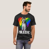Pride Husky LBGT met hart ingedrukt T-shirt (Voorkant volledig)