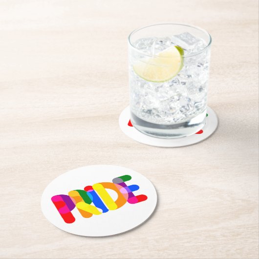 Pride in design ronde kartonnen onderzetter (Insitu)