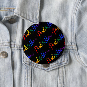 Pride in eigen huis LGBT Rainbow Flag Colors Typog Ronde Button 4,0 Cm