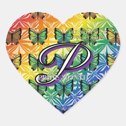 Pride in Flight Collectie Hart Sticker (Voorkant)