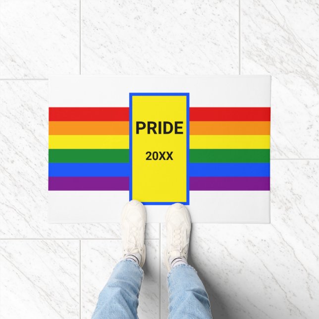 Pride in Home Rainbow LGBT LGBTQ Doormat Deurmat (Binnen)
