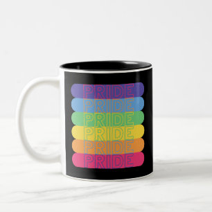 Pride in regenboogkleuren tweekleurige koffiemok
