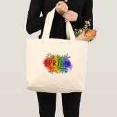 Pride in Waterverf Grote Tote Bag (Voorkant (product))